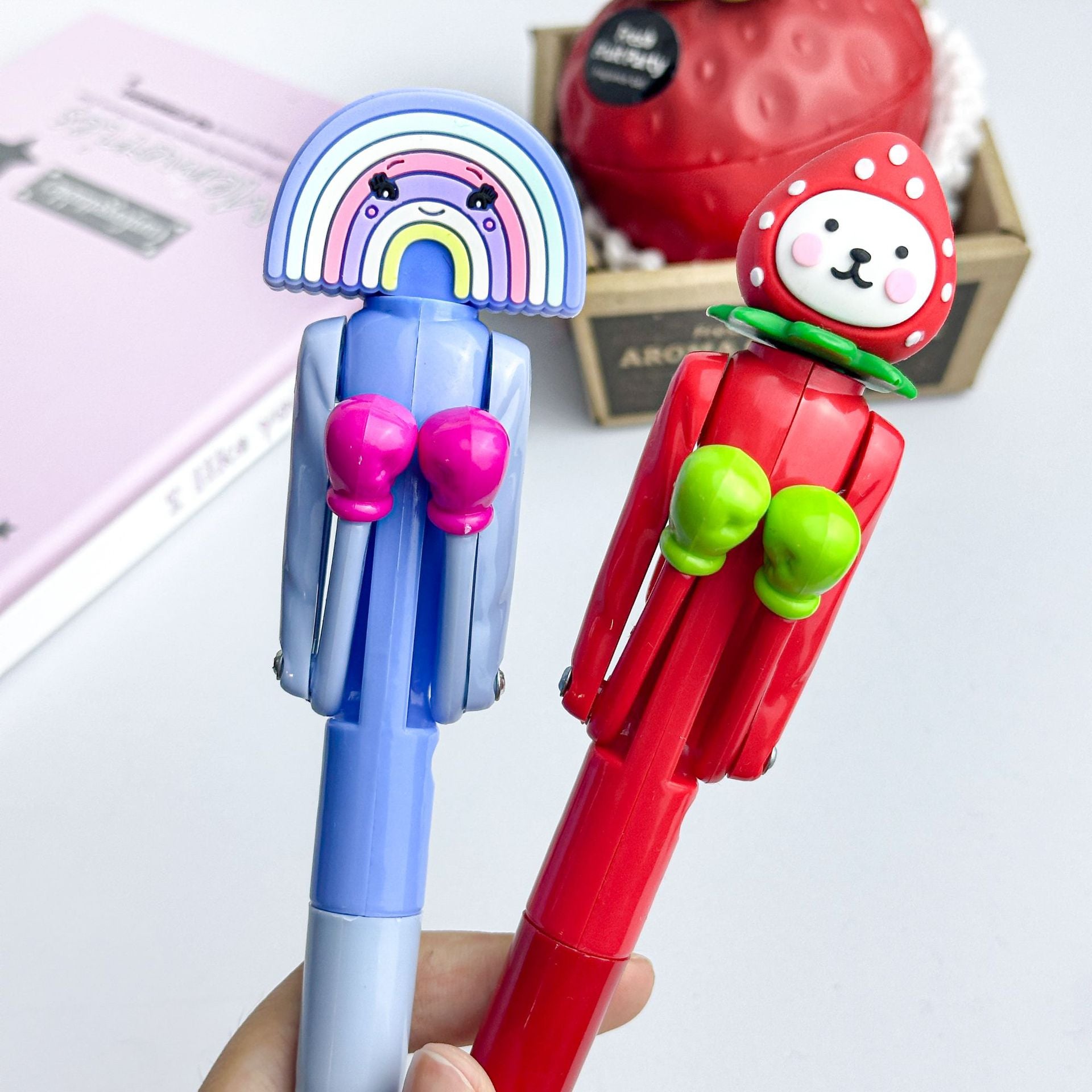 Wholesale Strawberry ballpoint pen  explosive man boxing pen creative pen