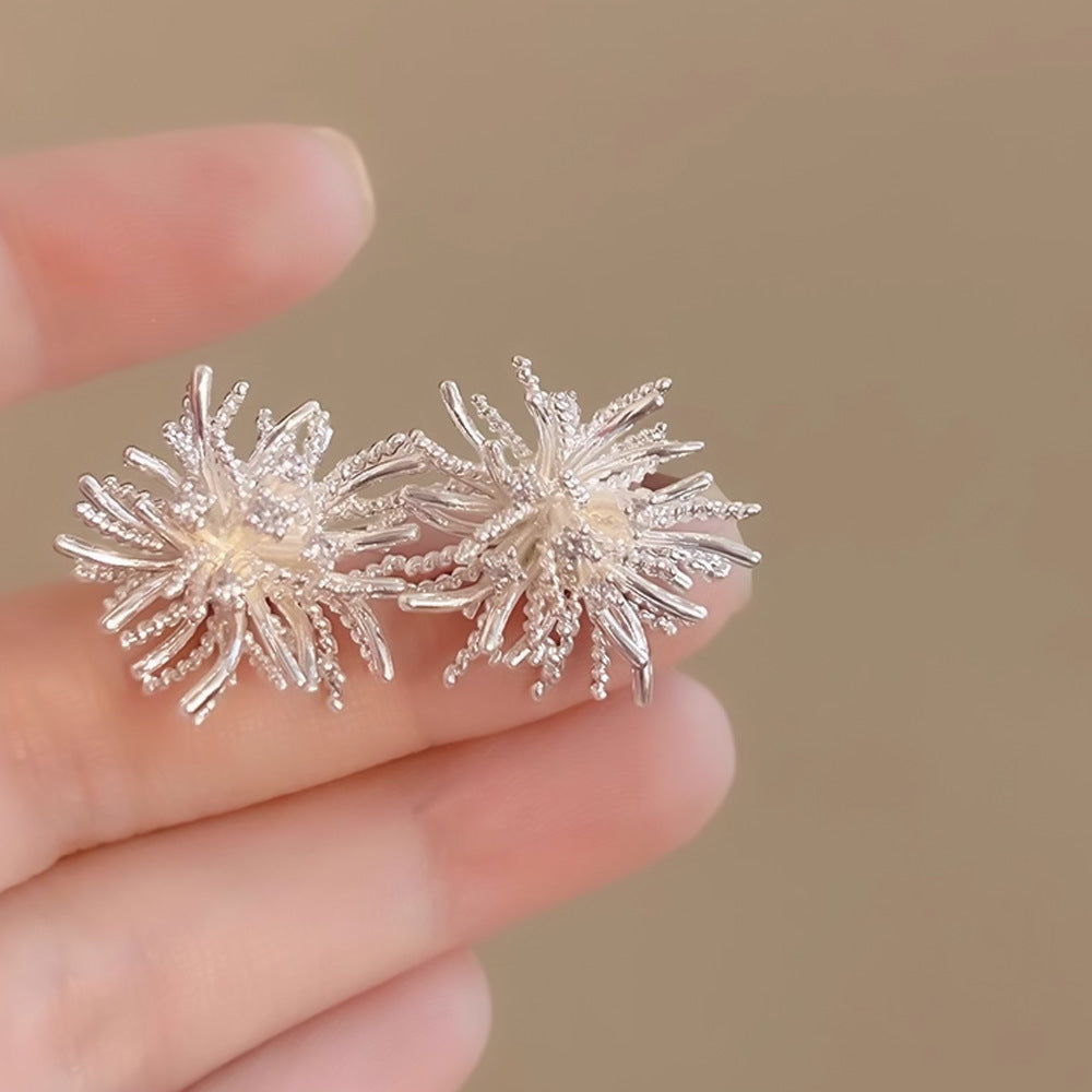 Wholesale Light luxury zircon firework earrings