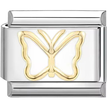 Wholesale Italian Charm Bracelet 9mm DIY Splicing Removable Purple Blue Butterfly Stainless Steel Composable Bracelet