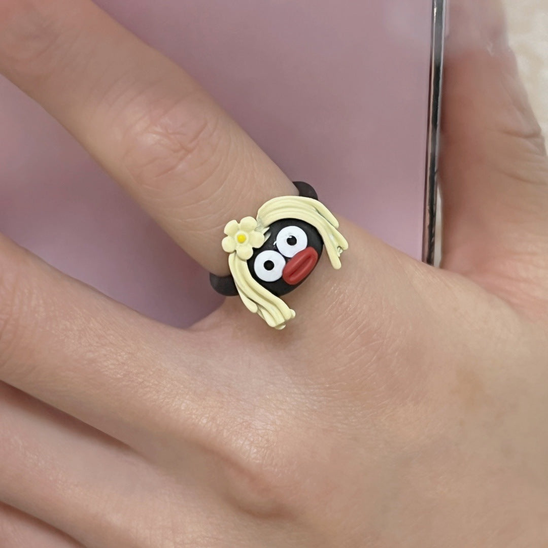 Wholesale Cute Cartoon Fun Personality Adjustable Ring