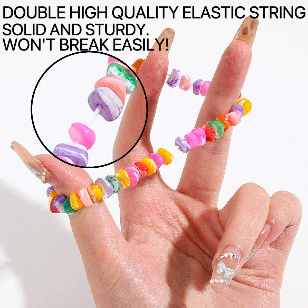 Wholesale Bohemian Colorful Gravel Natural Stone Bracelet ACC-BT-ManYi003