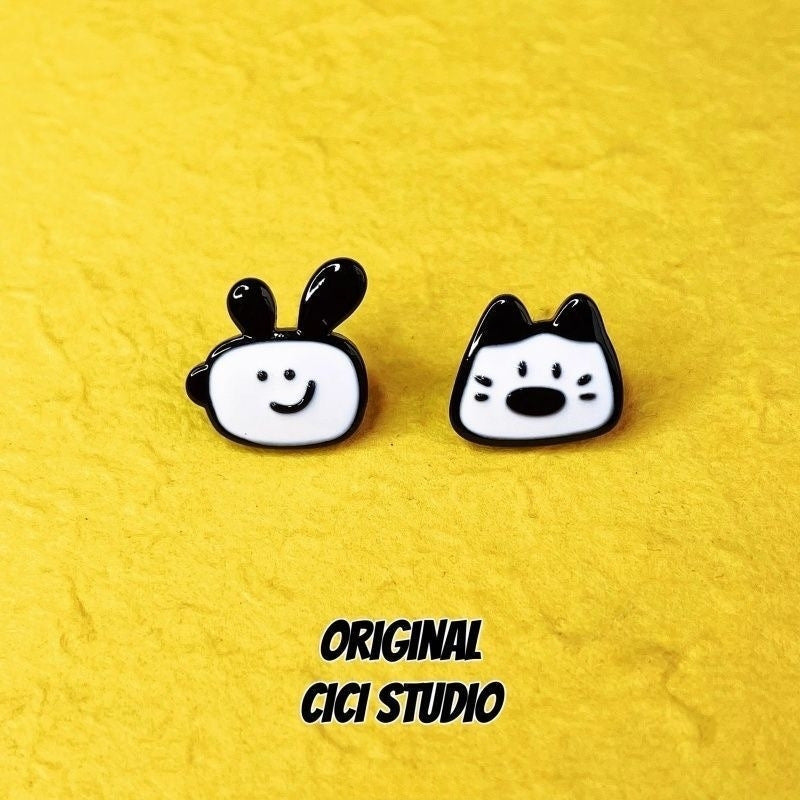Wholesale Cute Cat Fish Earrings,  Retro Asymmetrical Korean Style,  Alloy Earrings for Women,  Party Accessory