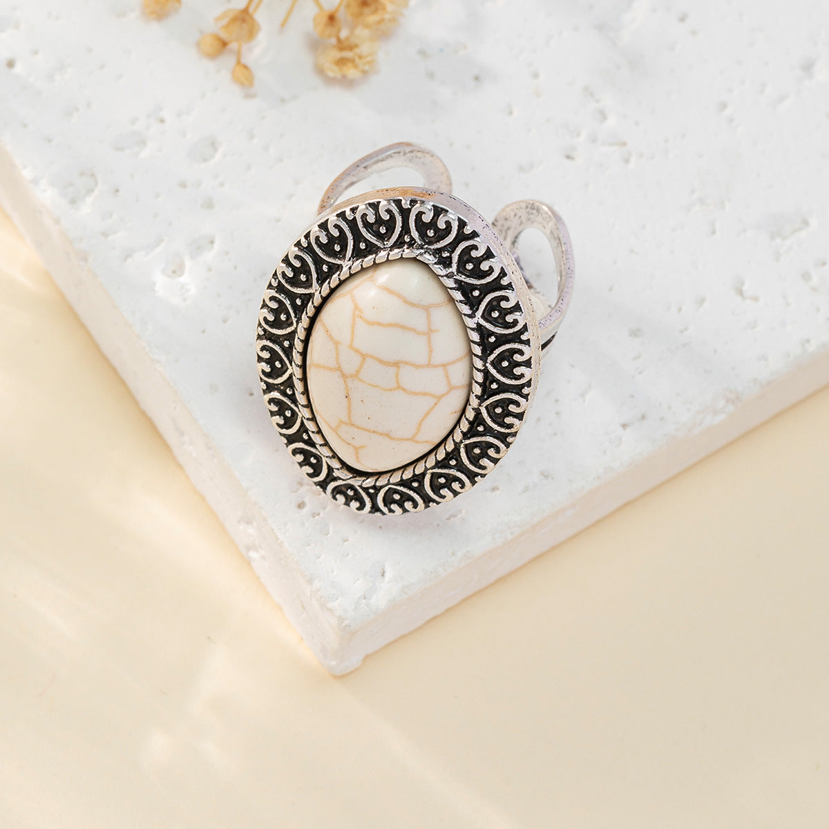 Wholesale Bohemian Vintage Turquoise Ring Adjustable Rings ACC-RS-Gaoz001