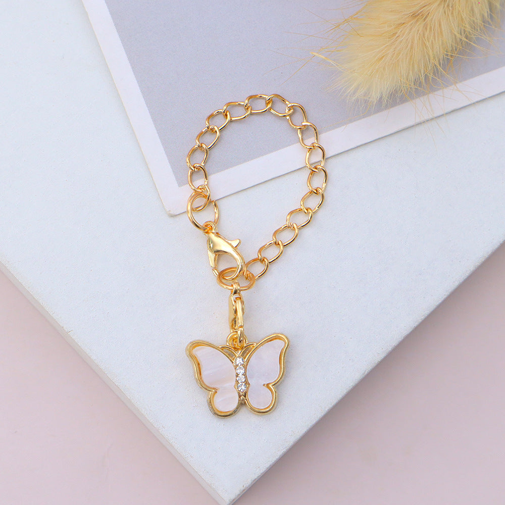 Wholesale Cute Butterfly Keychain Metal Electroplated Bag Charm for Gifts