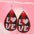 Wholesale Valentine's Day Plaid Love Water Drop Leather Double Sided Earrings