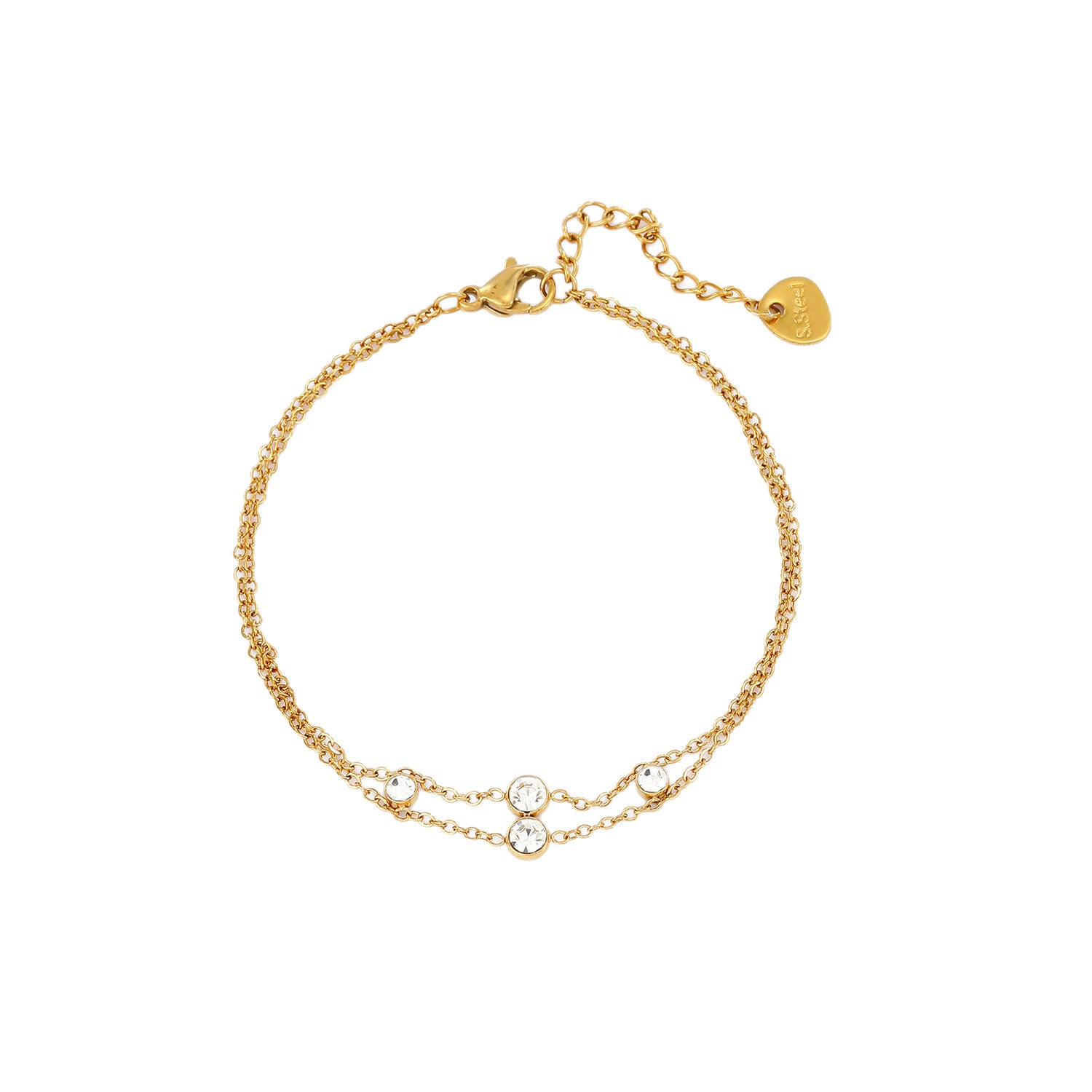 Wholesale Stainless Steel Double-Layer Stacked Jewelry Retro Light Luxury  Bracelet