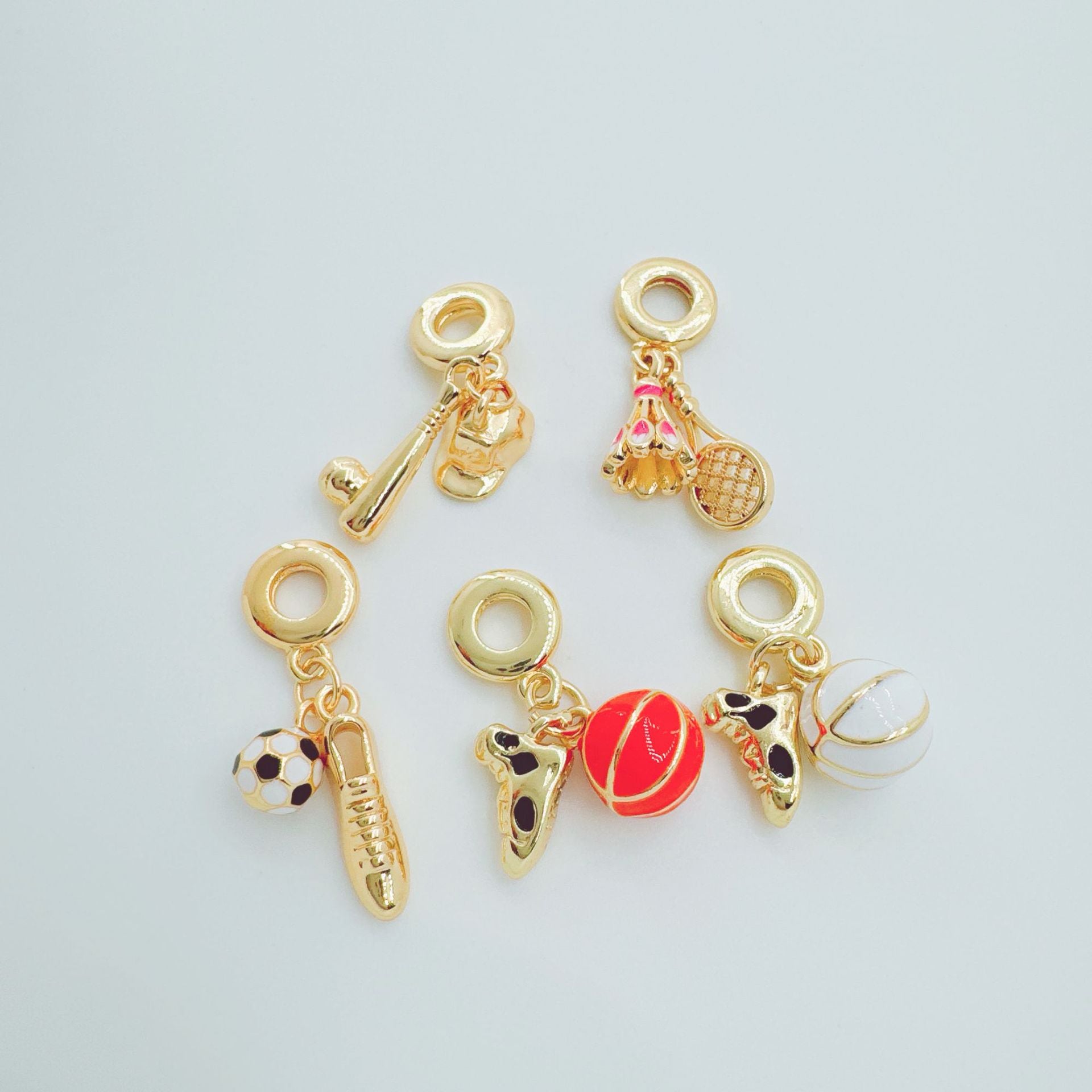 Wholesale Gold Plated Copper Sports Necklace Football Basketball Pendant