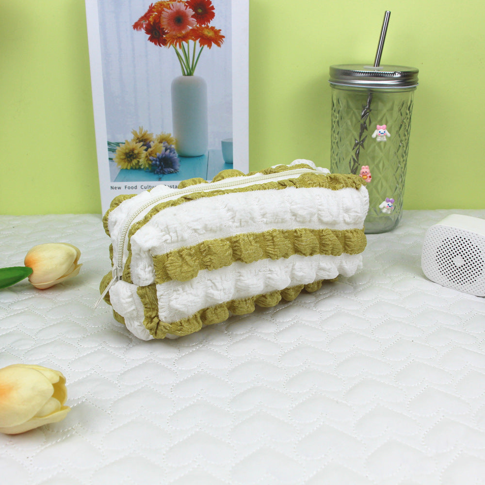 Wholesale Macaroon Color Bubble Grid Pencil Case