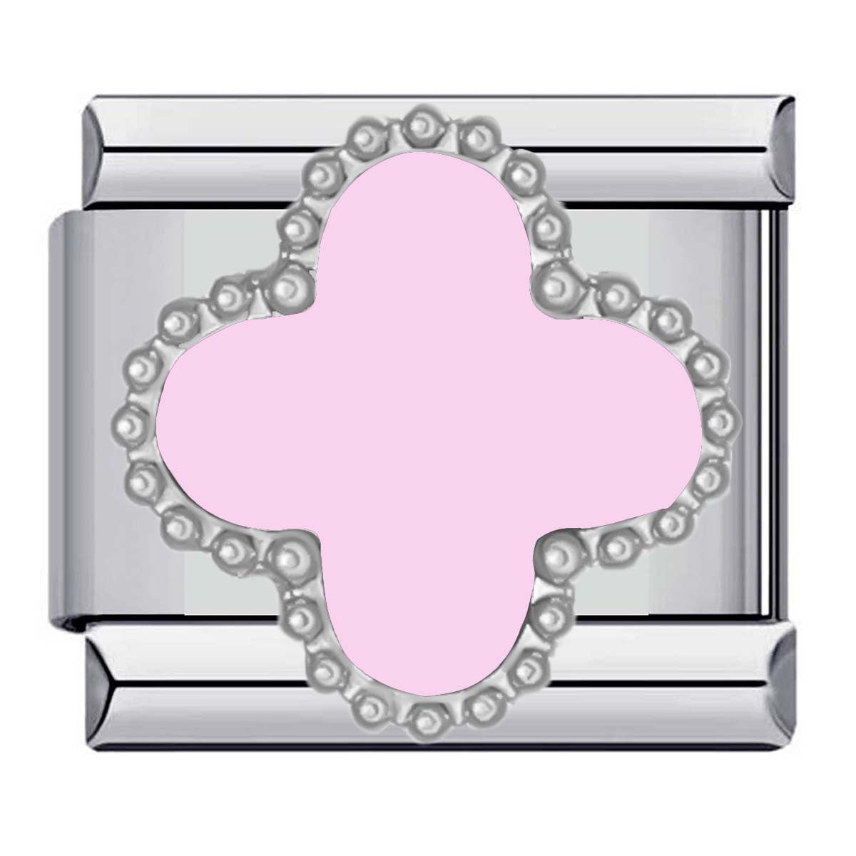 Wholesale Italian Charm Four-leaf Clover Titanium Steel  Matching ing DIY Charms