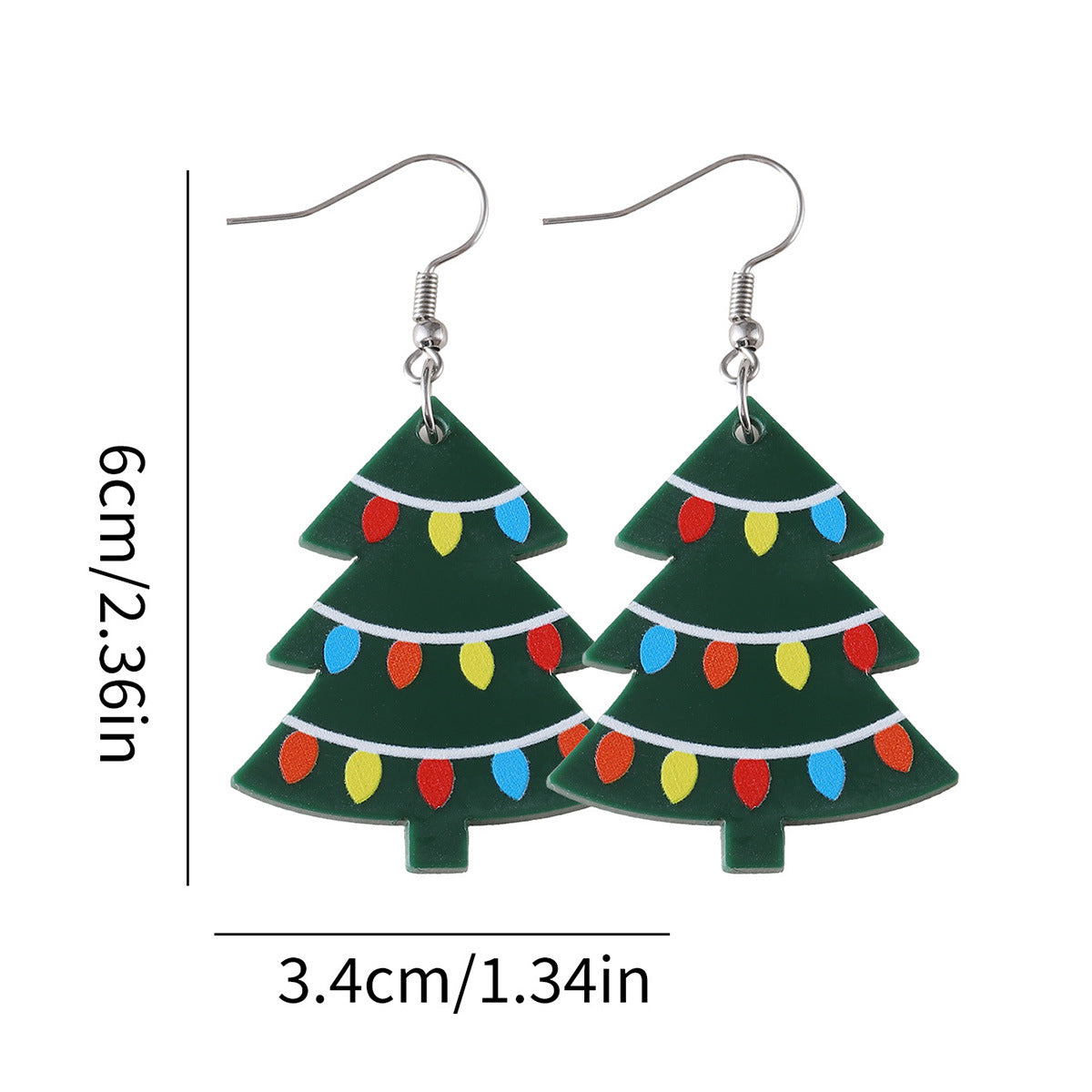 Wholesale Christmas lights Christmas tree pendant earrings acrylic Christmas earrings