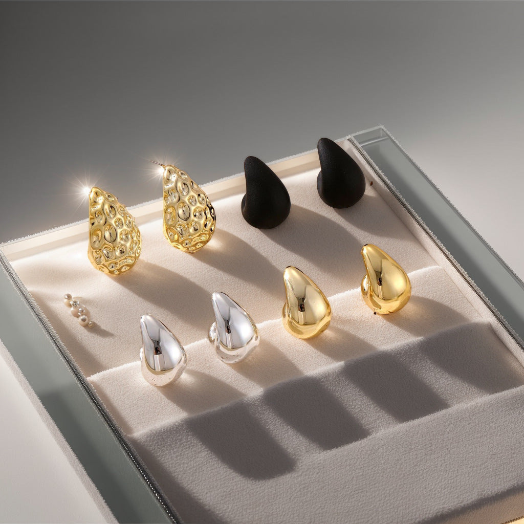 Wholesale  Water Drops Hammer Ear Bone  Geometric Earrings