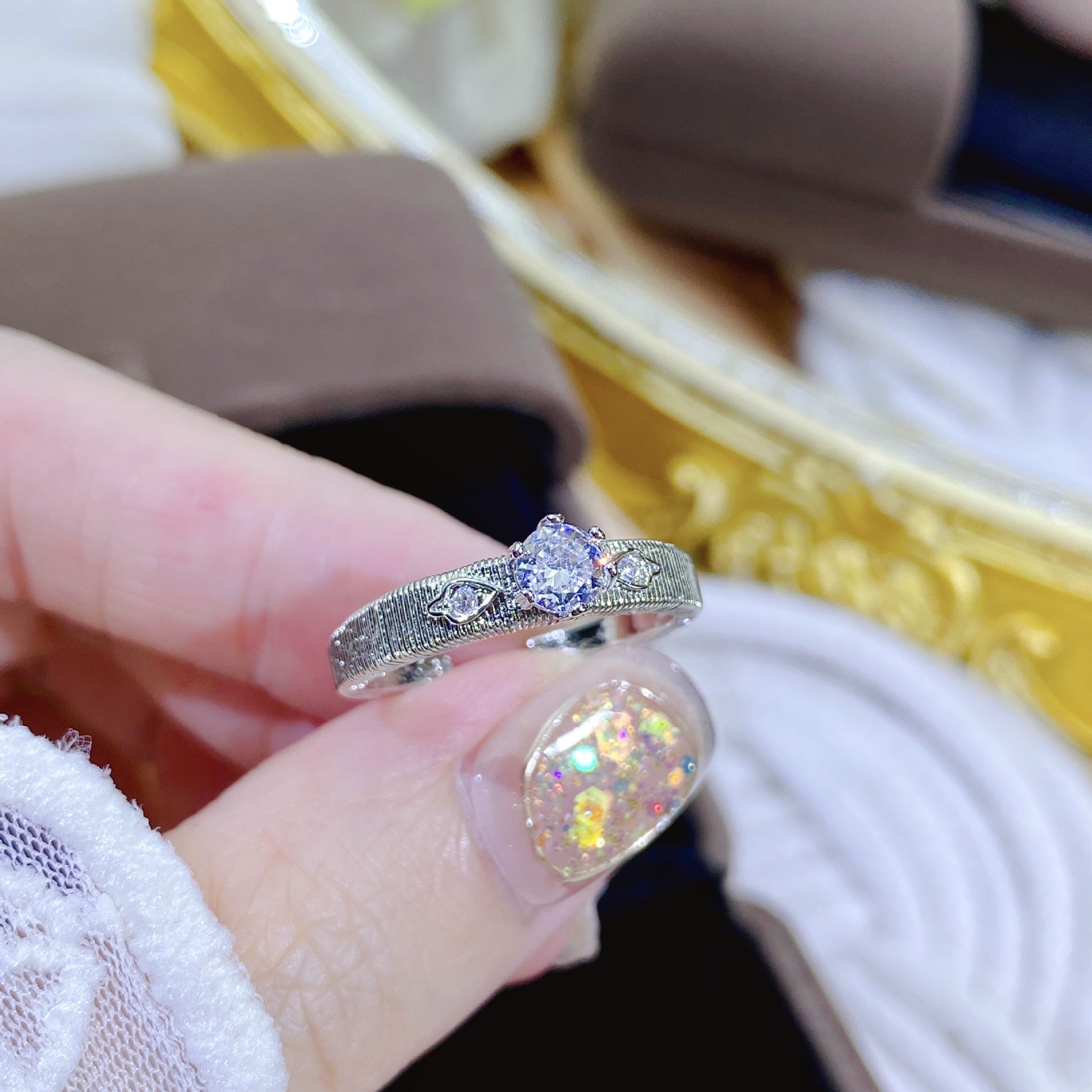 Wholesale Flower Brushed Vintage Rings ACC-RS-Qichuang004