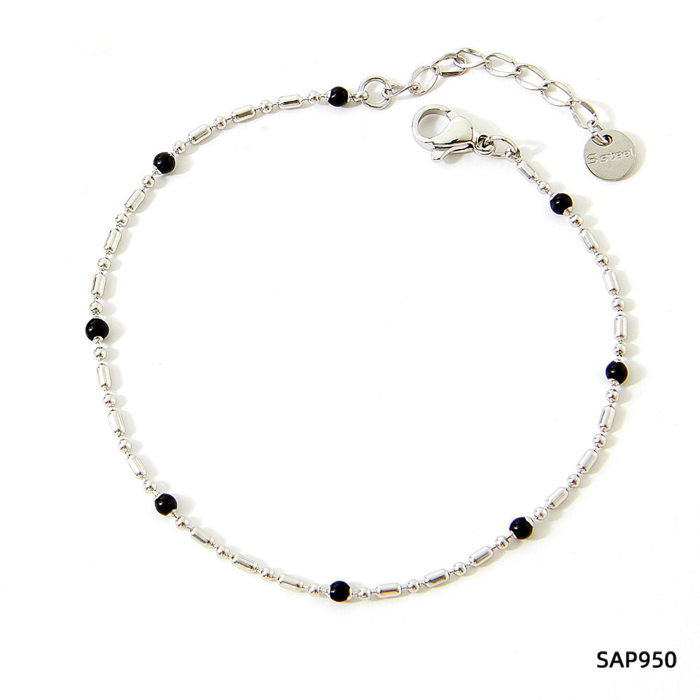 Wholesale Stainless steel bracelet stitching zircon bracelet set