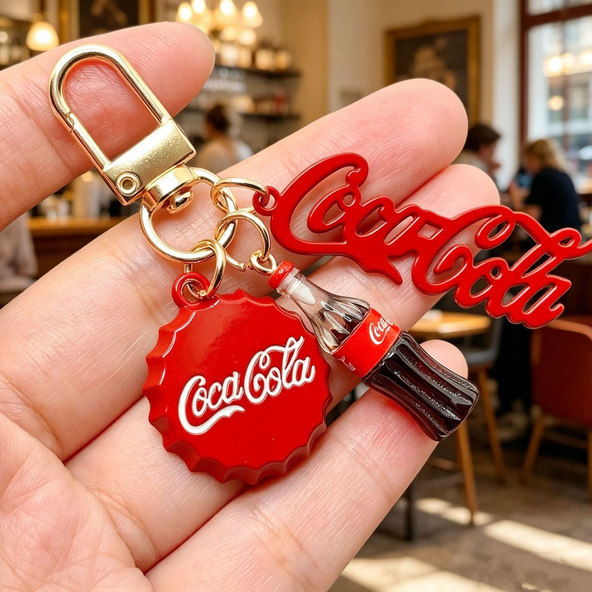 Wholesale Retro Soda Bottle Keychain Zinc Alloy Fashion Accessory for Bag Charm Gift
