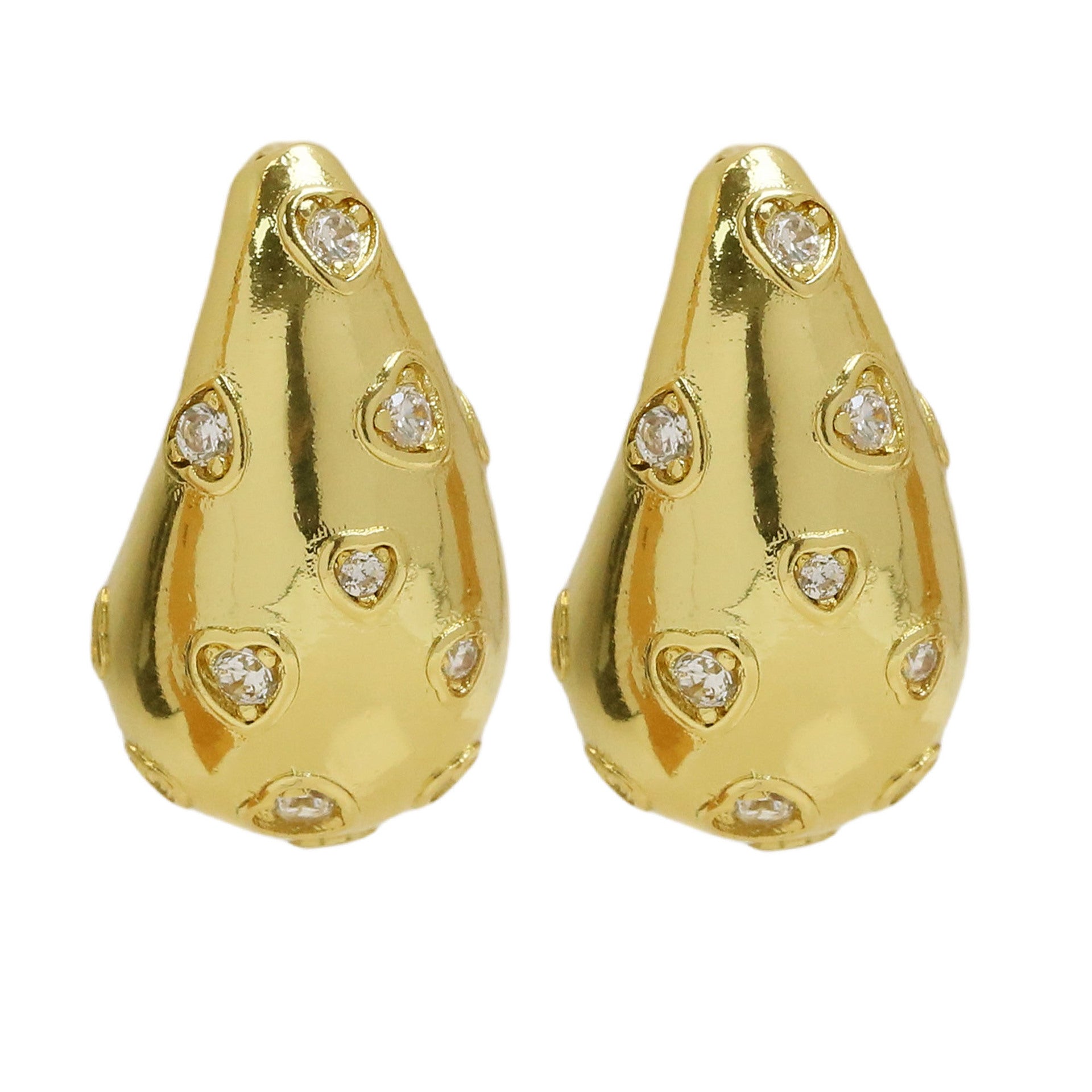 Wholesale  18k Brass Zircon Water Drop Earrings Color Zirconium Fashion Earrings