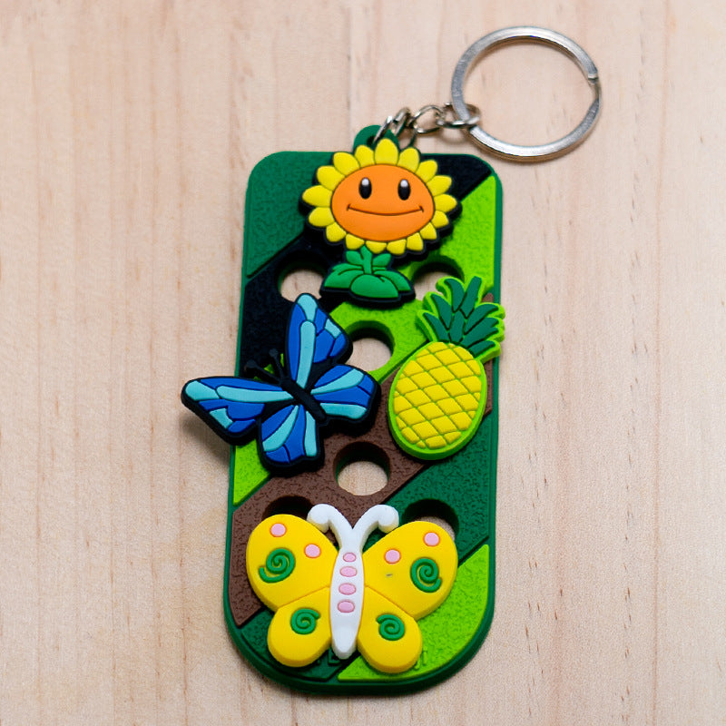 Wholesale  cartoon keychain pendant PVC key board fluorescent hole board accessories