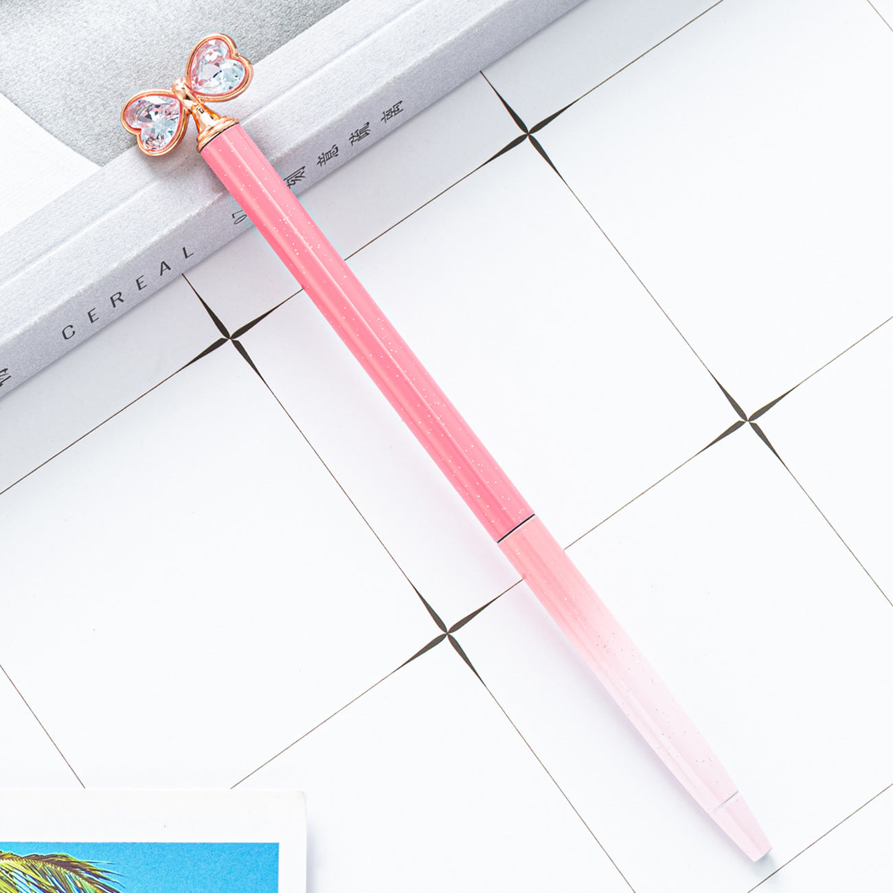 Wholesale Bow ball point pen cartoon cute high color value diamond crystal pen