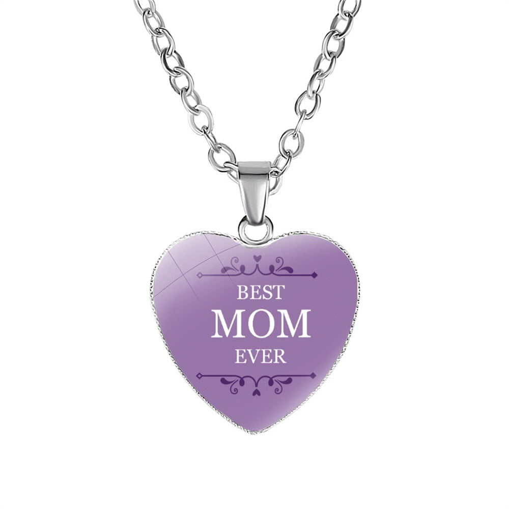 Wholesale  Mom's Love MOM Heart Pendant Necklace