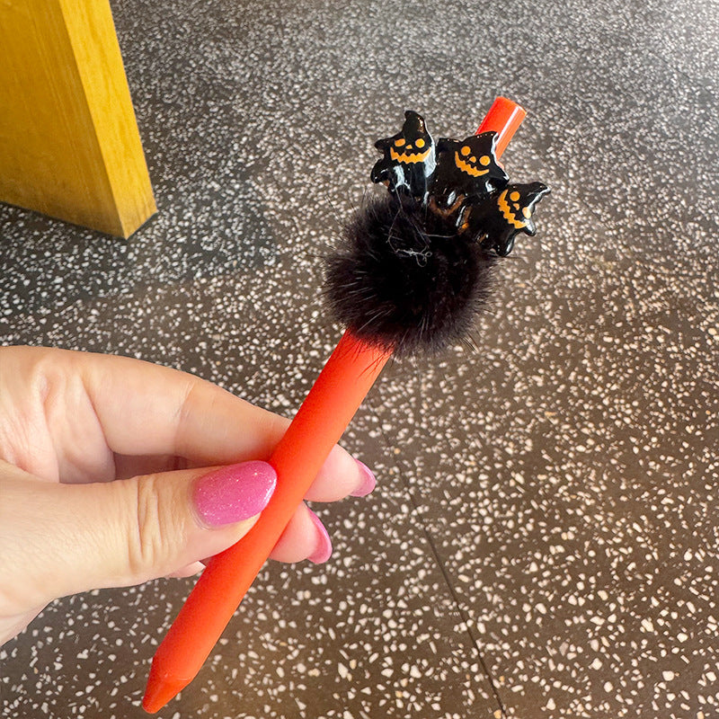 Wholesale Halloween Funny Creative Cartoon Fur Ball Press Ballpoint Pen