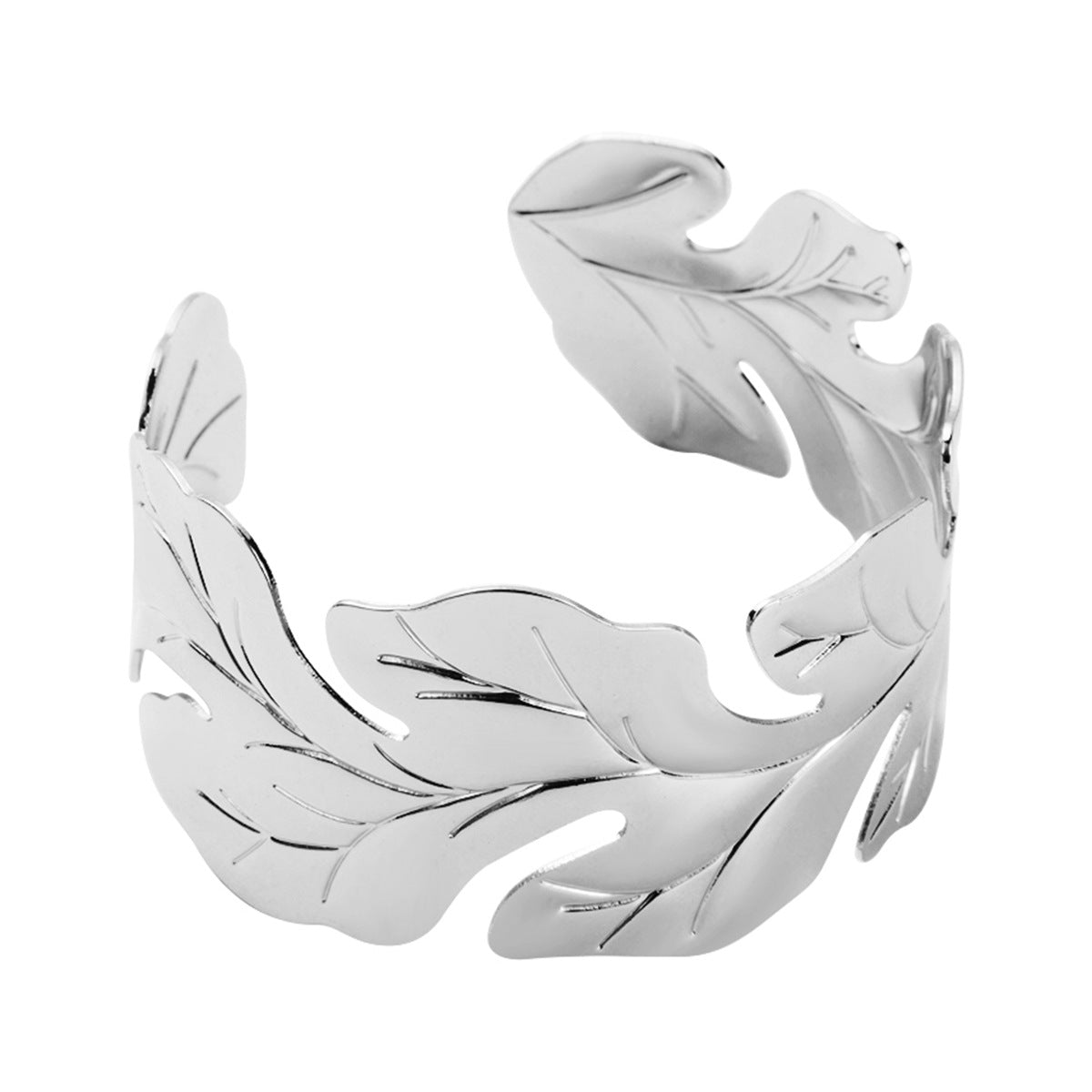 Wholesale Personality Leaf Opening Metal Bracelet  Niche Design Sense Bracelet