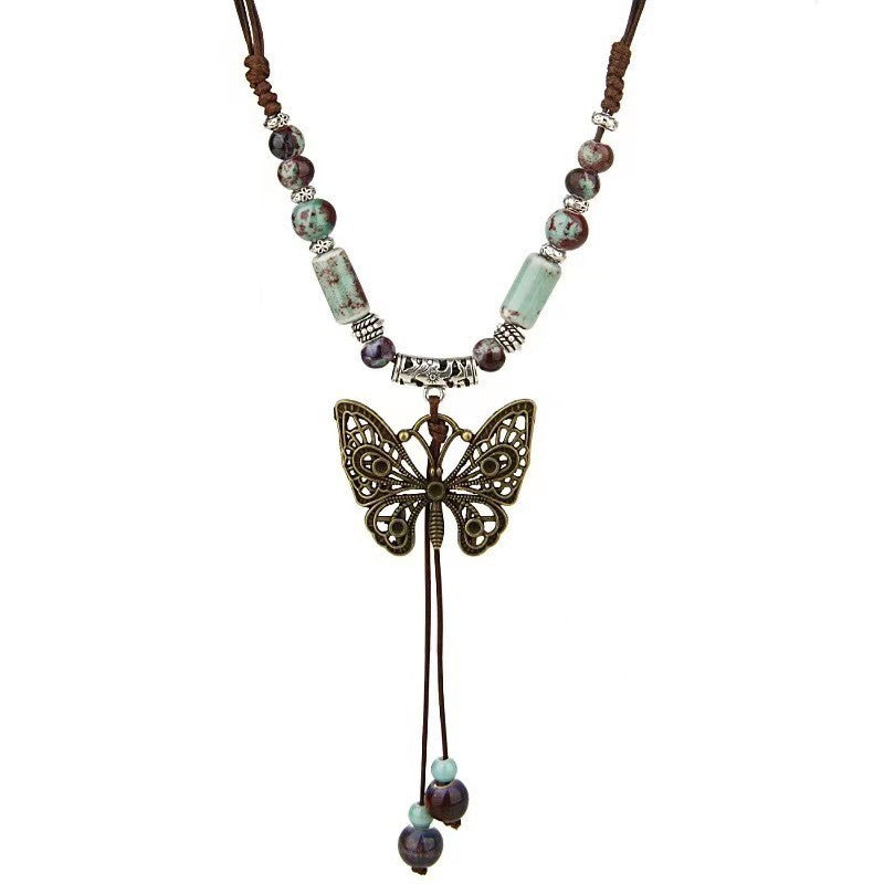 Wholesale Retro Zen Necklace Ethnic Style Clavicle Chain Choker Necklace ACC-NE-Tongs007