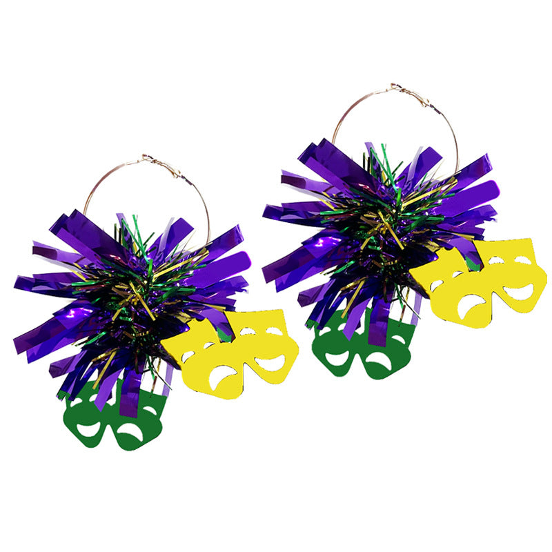 Wholesale 2 pairs/pack Carnival Sequins Exaggerated Large Earrings ACC-ES-HY210