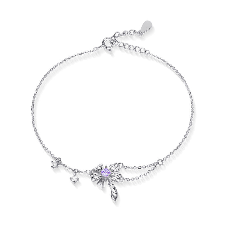 Wholesale Bow Zirconia Bracelet S925 Sterling Silver Earrings