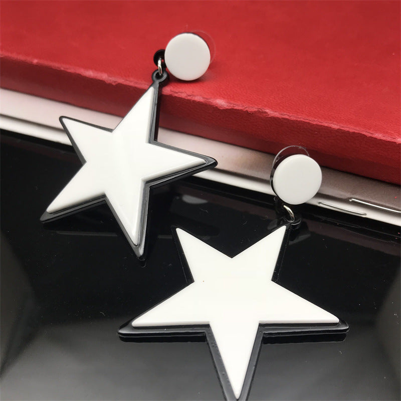 Wholesale Summer Five-pointed Star Earrings Exaggerated Acrylic Earrings ACC-ES-FX051