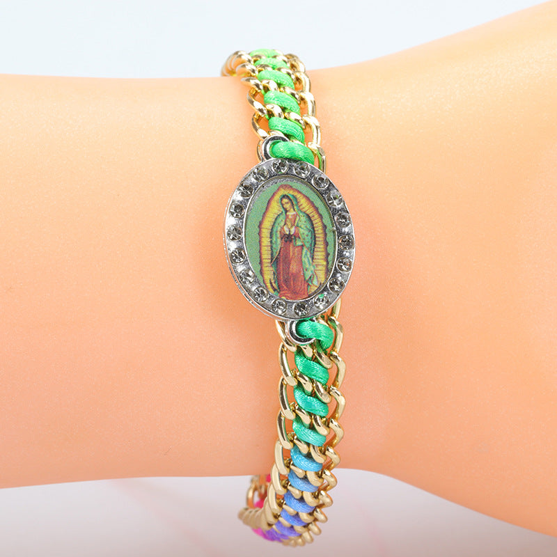 Wholesale  Virgin Mary Woven Bracelet  Hand Rope
