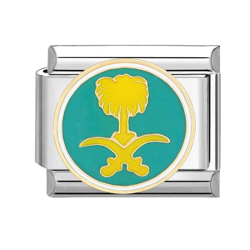 Wholesale Italian Charm Bracelet 9mm DIY Splicing Cute Cartoon Stainless Steel Composable Bracelet