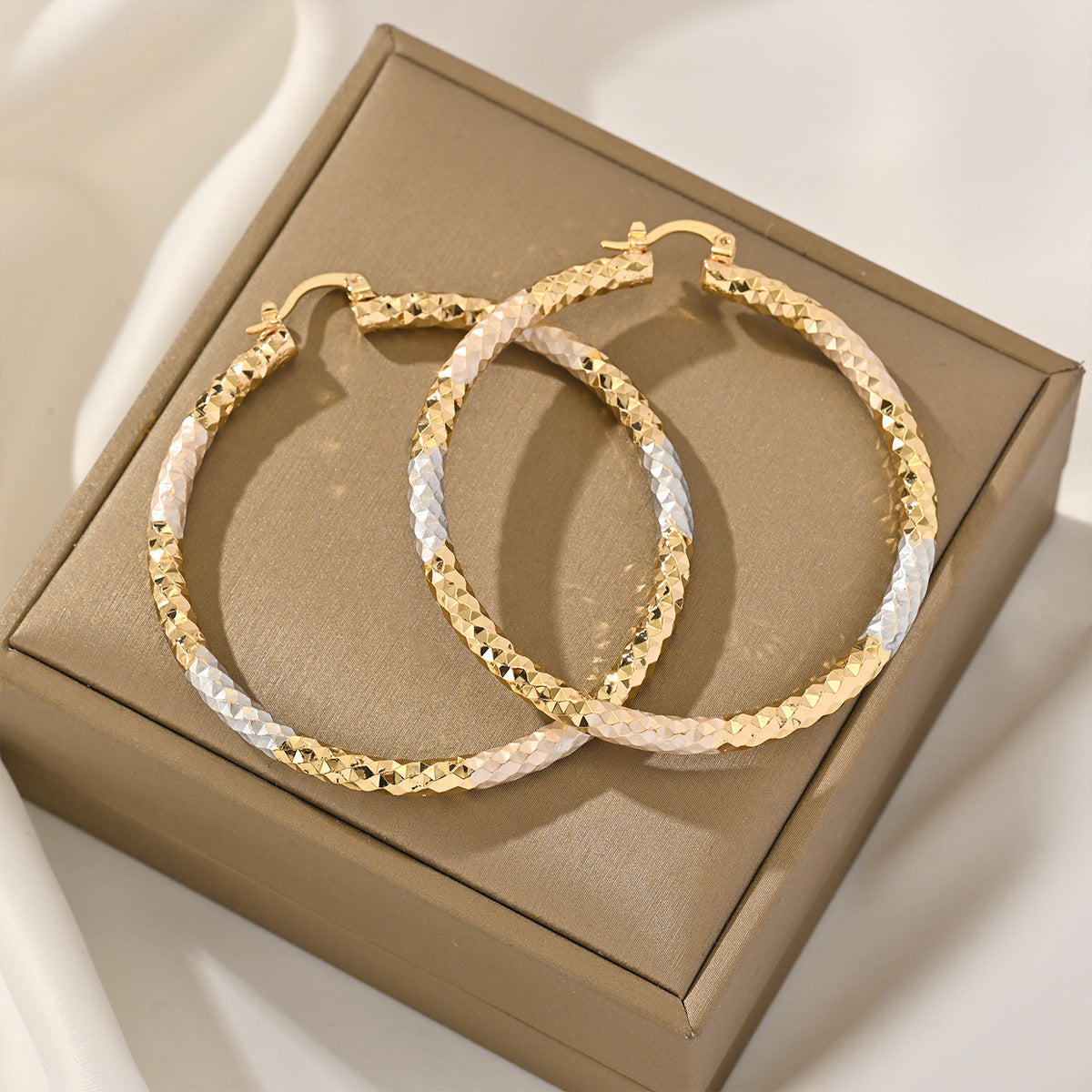 Wholesale 3PCS Large plain copper hoop earrings