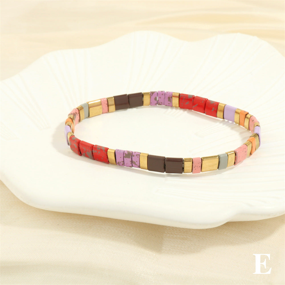 Wholesale Pull-on beaded bracelet Simple Bohemian hand-woven stretch bracelet