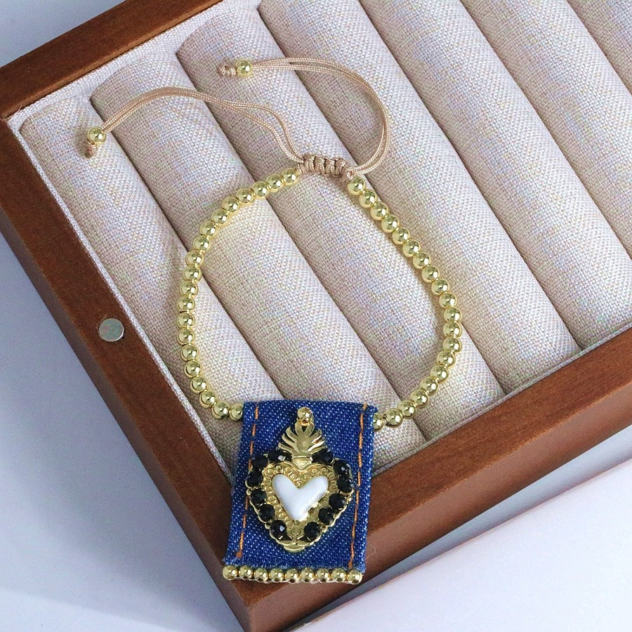 Wholesale Copper bead heart-shaped bracelet