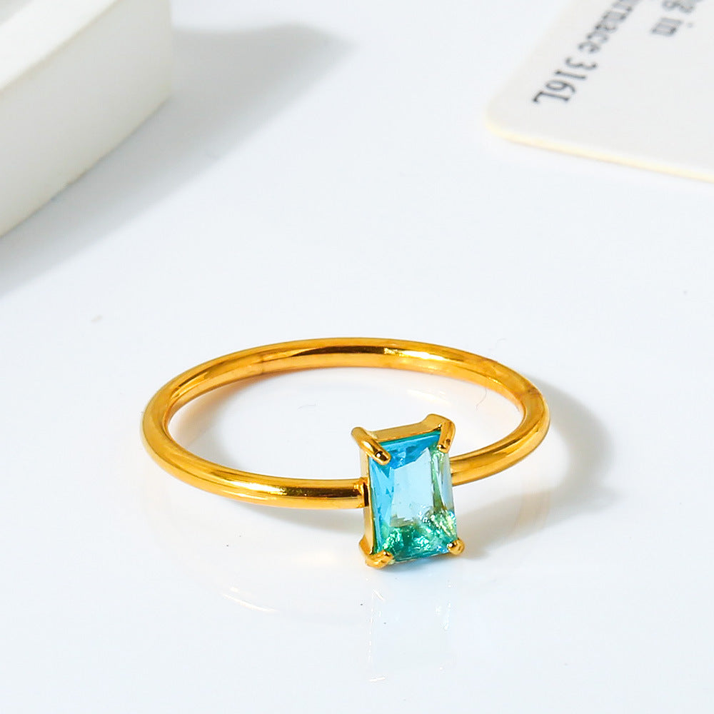 Wholesale 2PCS Steel Titanium Zircon Ring