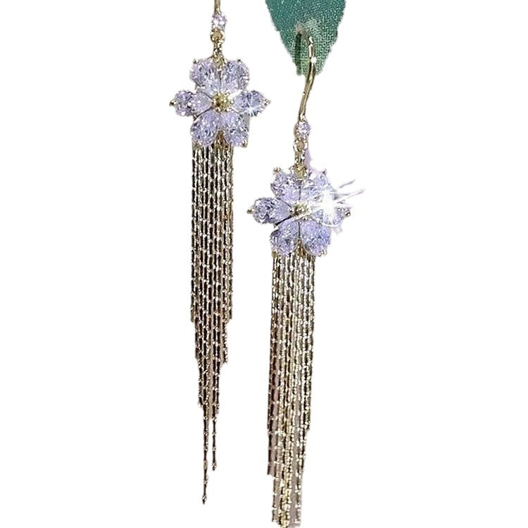 Wholesale long tassel flower earrings