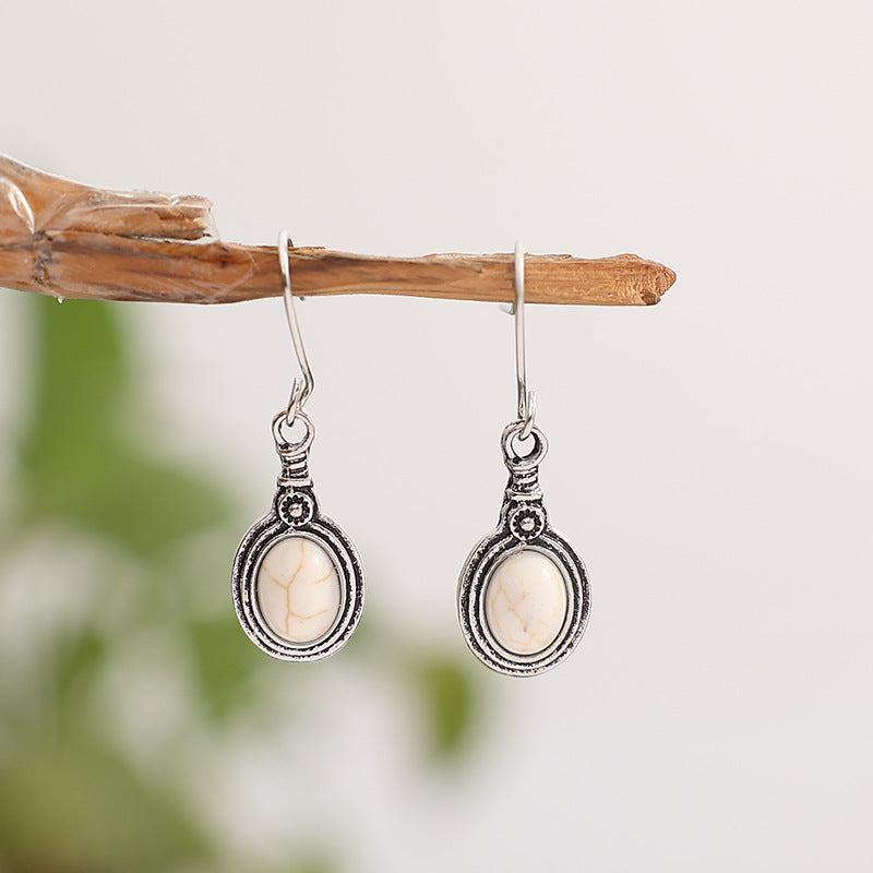 Wholesale retro turquoise earrings  geometric turquoise earrings