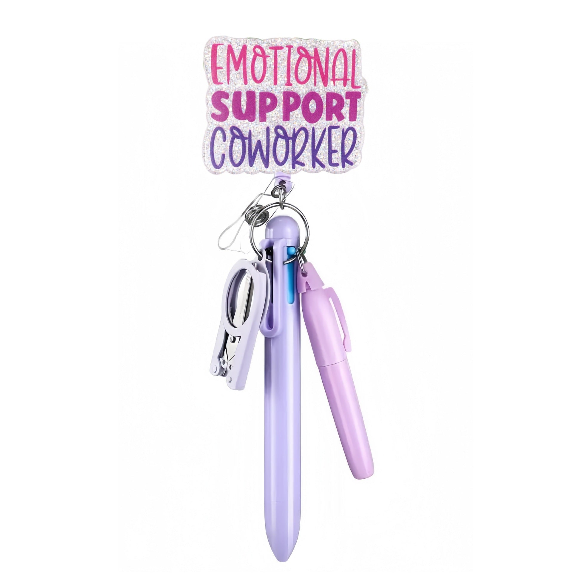 Wholesale Macaron Nurse Pen Set Series Acrylic Retractable Rotating Badge Keychain