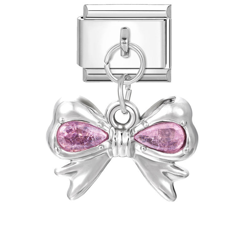 Wholesale Italian modular steel heart pendant DIY bracelet accessories