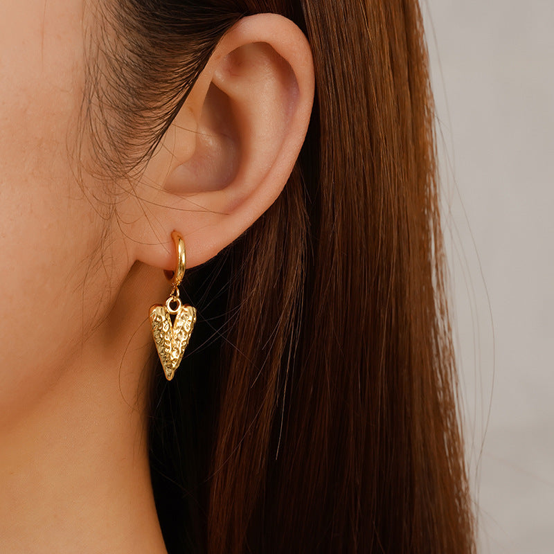 Wholesale Stainless steel heart and flower earrings