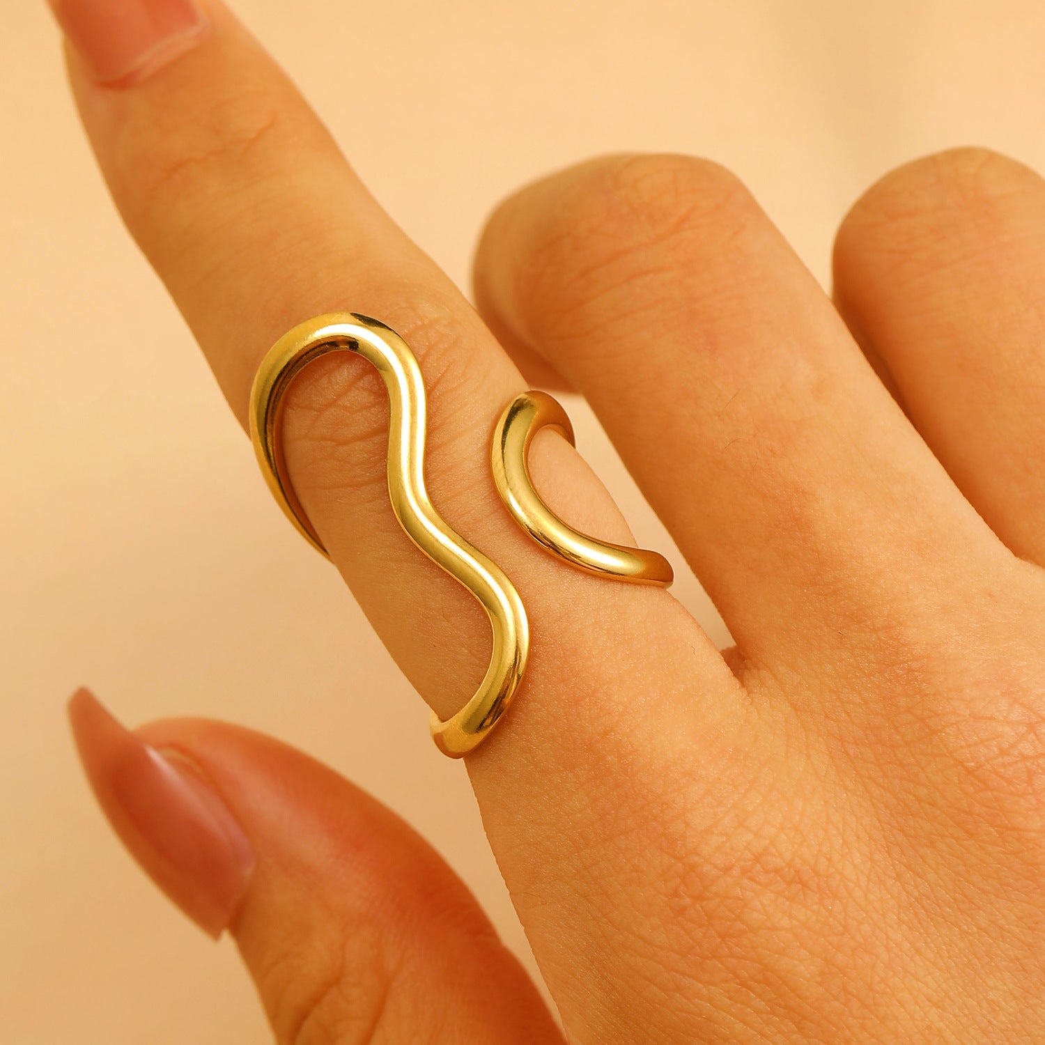 Wholesale Water Wave Open Hydraulic Stainless Steel Ring