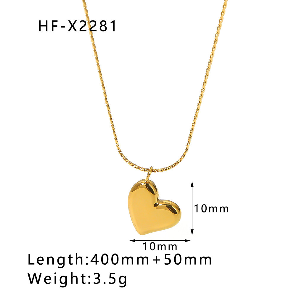 Wholesale Special Shaped Love Water Drop Pendant Zircon Lava Stainless Steel Necklace ACC-NE-Xiny004