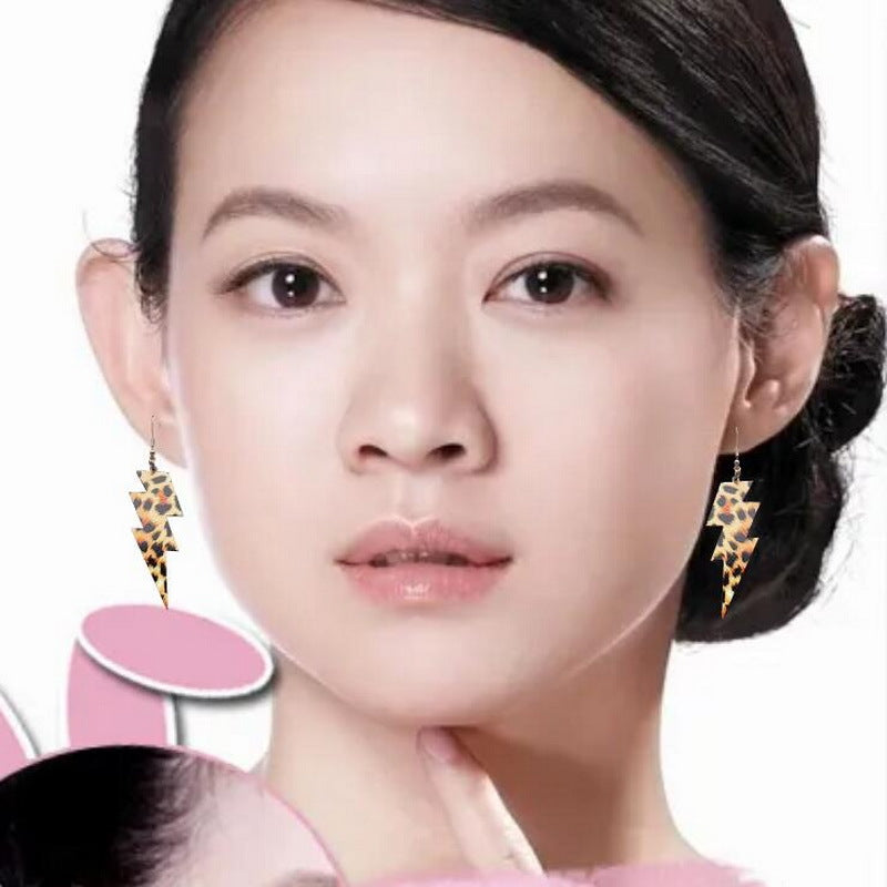 Wholesale Cow headf leopard print starry sky ink acrylic earrings