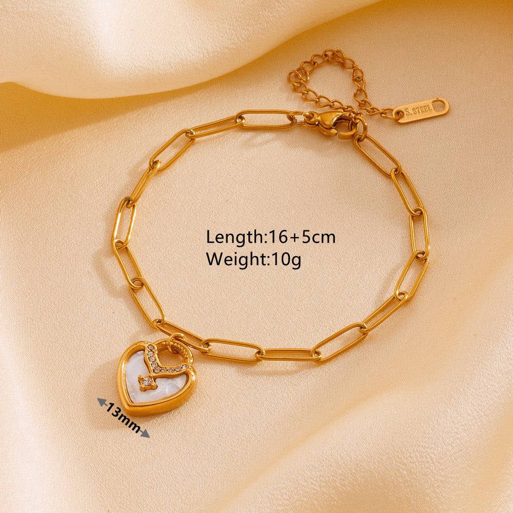 Wholesale Titanium Steel Heart Valentine's Day Bracelet