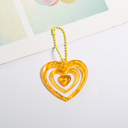 Wholesale Candy Colored Heart-shaped Acrylic Keychain Pendant ACC-KC-HuiMei006