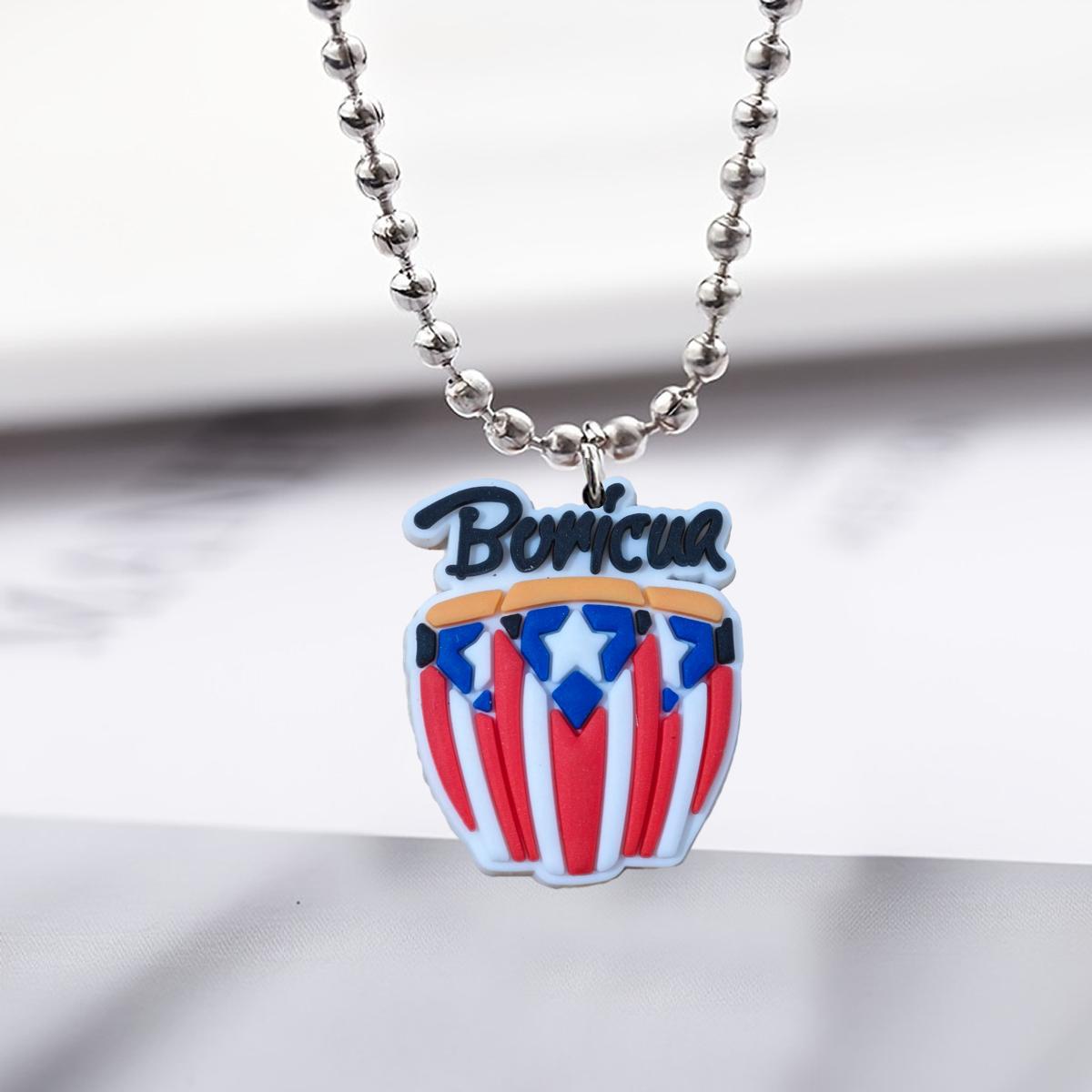 Wholesale Stainless steel American Independence Day Series Small Bead Necklace