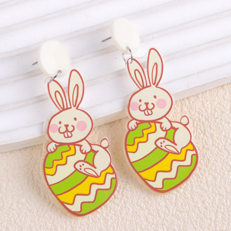 Wholesale 2PCS Acrylic Easter Carrot Chick Earrings