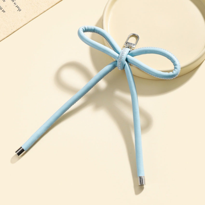 Wholesale Leather bow lanyard keychain