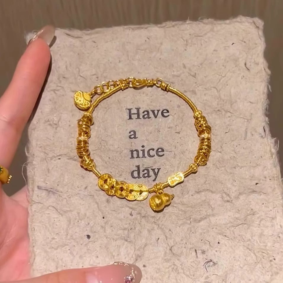 Wholesale Gold Gourd Circle Abacus Bracelet