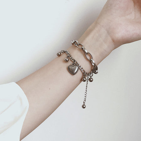 Wholesale Dark Double Layer Distressed Bracelet Layered Bracelet Set ACC-BT-Tongs002