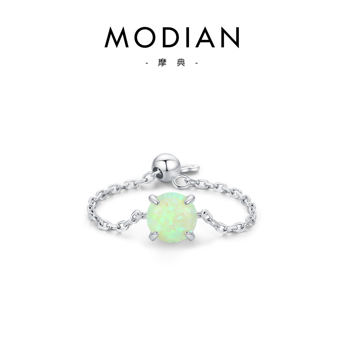 Wholesale 925 Sterling Silver Opal Open Ring Adjustable Ring ACC-RS-MoDian007